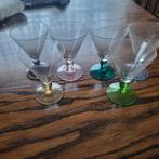 Borrelglaasjes met gekleurde voet., Ophalen, Zo goed als nieuw, Borrel- of Shotglas