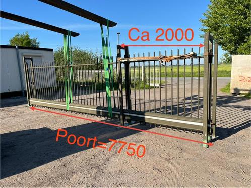 Heras vrijdragende aluminum groene spijlen schuifpoort, Tuin en Terras, Tuinhekken en Hekwerk, Gebruikt, Spijlenhekwerk, IJzer
