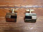 Vintage goudkleurige manchetknopen met zwart