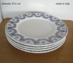 borden dinerborden grote, platte borden wit m. blauw, design, Huis en Inrichting, Keuken | Servies, Ophalen of Verzenden, Keramiek