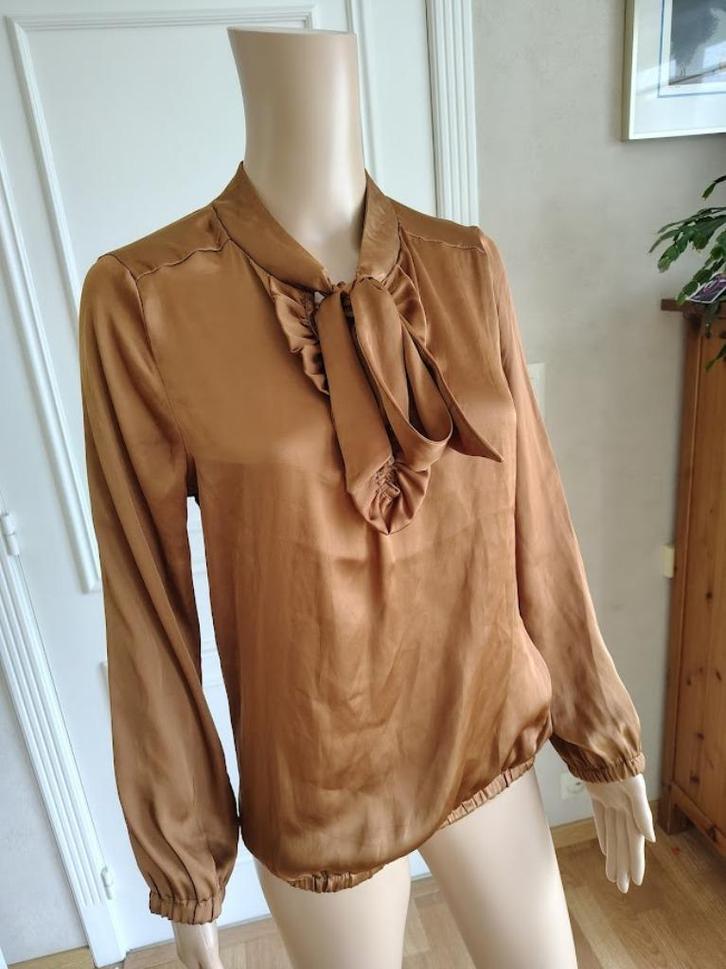 Roestkleurig Satijnachtige blouse van avalanche, Kleding | Dames, Blouses en Tunieken, Zo goed als nieuw, Maat 36 (S), Verzenden