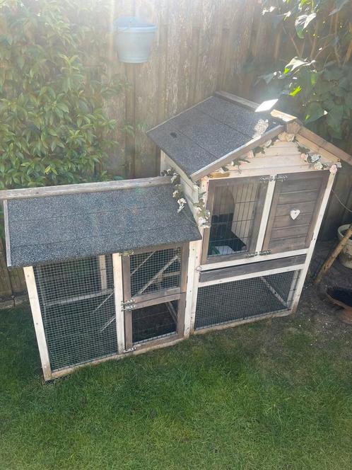 Leuk konijnenhok met ren., Dieren en Toebehoren, Knaagdieren en Konijnen | Hokken en Kooien, Gebruikt, Hok, 90 cm of meer, 110 cm of meer