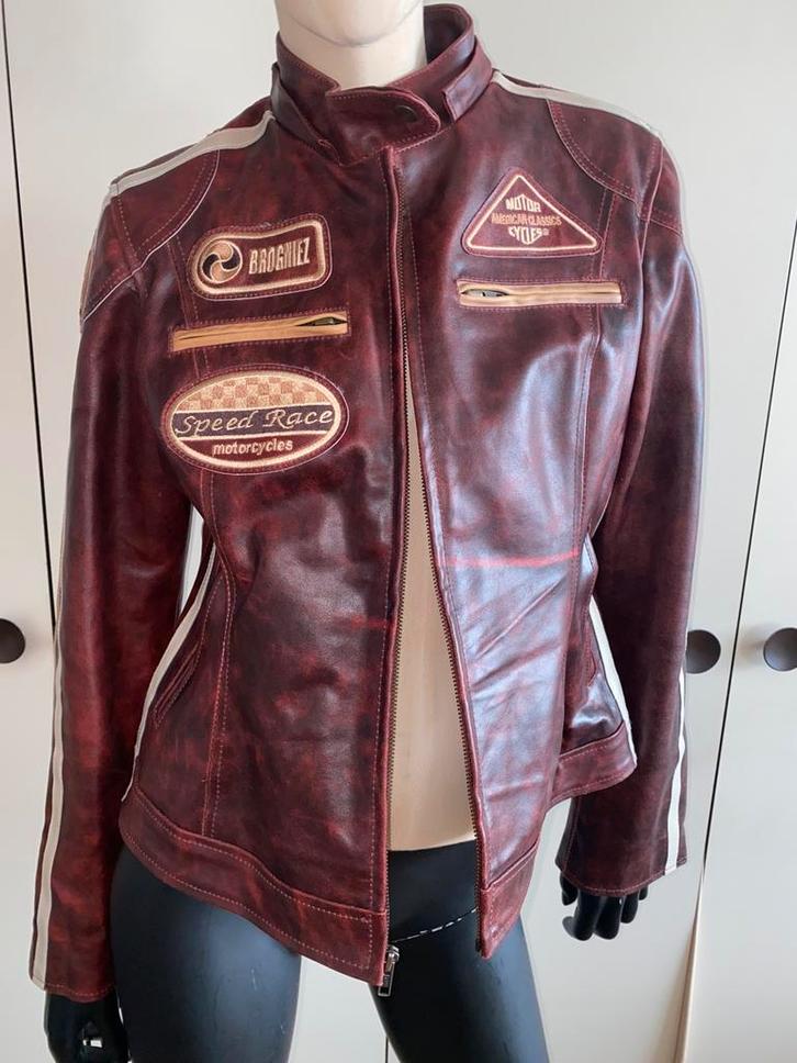 Mooie nieuwe echte leer motorjack in maat 2XL valt als 40, Motoren, Kleding | Motorkleding, Jas | textiel, Dames, Kinderen, Nieuw zonder kaartje