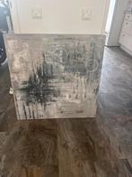 Abstract Schilderij Grijstinten Cirkels Modern Kunstwerk Wan, Antiek en Kunst, Ophalen of Verzenden