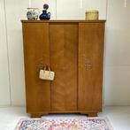 Vintage j`50/60 kledingkast hang/leg linnenkast demontabel, Overige materialen, 100 tot 150 cm, Vintage, Met hangruimte