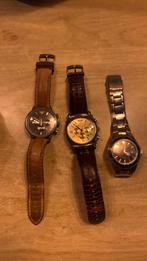 Drie horloges gebruikt armani en pulsar, Sieraden, Tassen en Uiterlijk, Horloges | Heren, Ophalen of Verzenden, Gebruikt, Staal