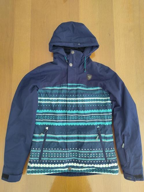 ski jas winterjas Rehall meisje maat 176 blauw-wit-groen, Kinderen en Baby's, Kinderkleding | Maat 176, Zo goed als nieuw, Meisje