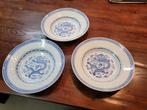 3 chinese blauwe draak rijstborden, Antiek en Kunst, Antiek | Keramiek en Aardewerk, Ophalen