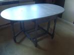eethoektafel, engelse klaptafel grijs 160 x 100 ,2 kanten op, Huis en Inrichting, Ophalen, Gebruikt, Eikenhout, 50 tot 100 cm