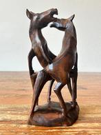 Beeld / sculptuur - 2 paarden - Coromandel hout, Ophalen of Verzenden