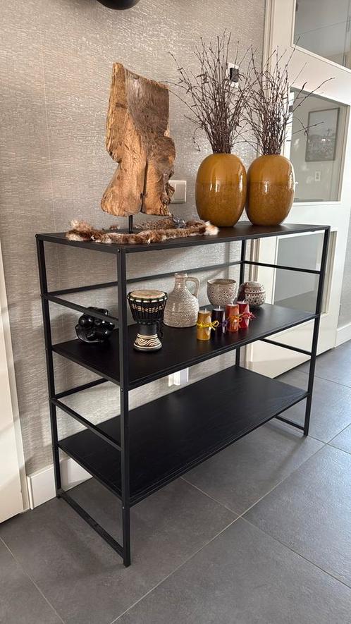 Leuk metaal met houten kastje 100x90x40, Huis en Inrichting, Tafels | Sidetables, Zo goed als nieuw, 25 tot 50 cm, 50 tot 100 cm