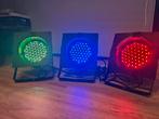 3 stuks LED Par 64 RGB sfeerverlichting disco verlichting, Kleur, Licht, Zo goed als nieuw, Ophalen