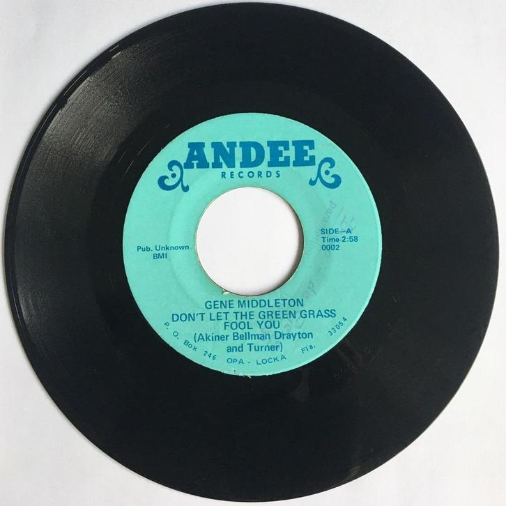 Gene Middleton – Don't Let The Green Grass Fool You / No One, Cd's en Dvd's, Vinyl Singles, Gebruikt, Single, R&B en Soul, 7 inch