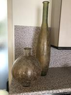 2 grote vazen, Huis en Inrichting, Ophalen, Overige kleuren, 75 cm of meer, Glas