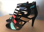Tamaris high heel mt 41 sandalen als nieuw leer, Zwart, Zo goed als nieuw, Schoenen met hoge hakken, Ophalen