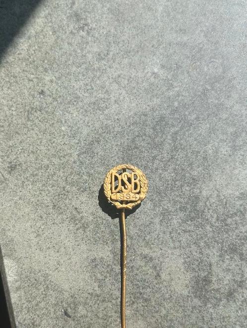 Zeldzaam: gouden DSB honor stickpin 1934 origineel verguld, Verzamelen, Militaria | Tweede Wereldoorlog, Landmacht, Duitsland