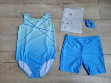 Blauw groen turnpakje met broekje maat 150 *nieuw* ~ SJ2093 beschikbaar voor biedingen