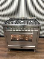 Luxe Boretti 6 pits RVS met multifunctionele oven 90 cm, Fornello Esperta, Ophalen of Verzenden, Zo goed als nieuw, Energieklasse A of zuiniger