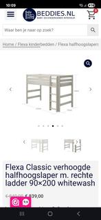 Flexa Classic Halfhoogslaper 90x200 Whitewash, Ophalen, Gebruikt, Halfhoogslaper
