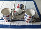 Boerenbont kopjes met schotels, Ophalen of Verzenden, Zo goed als nieuw, Kop(pen) en/of Schotel(s), Aardewerk
