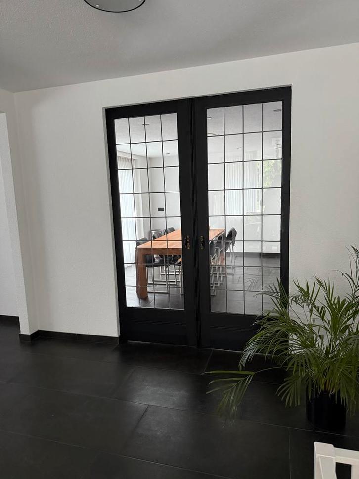 Glas in lood schuifdeuren 2.40m hoog, Doe-het-zelf en Verbouw, Deuren en Horren, Gebruikt, Binnendeur, 215 cm of meer, 80 tot 100 cm