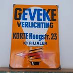 Geveke verlichting 45x33cm emaille reclamebord, Verzamelen, Merken en Reclamevoorwerpen, Ophalen of Verzenden, Zo goed als nieuw