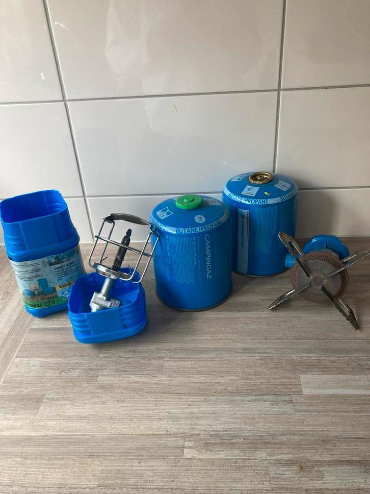 Camping Set: Lamp, Gastel & Gasflessen, Caravans en Kamperen, Kampeeraccessoires, Gebruikt, Ophalen of Verzenden