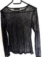 GUTS & GUSTO zwarte doorzichtige top met print mt S, Zwart, Ophalen of Verzenden, Zo goed als nieuw, Lange mouw