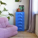 HK living ladekast chest bright blue, Ophalen, Minder dan 50 cm, 5 laden of meer, Zo goed als nieuw