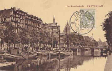 Amsterdam 1920 Gelderschekade met fraai straatbeeld  beschikbaar voor biedingen