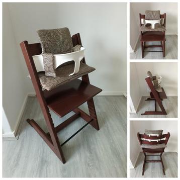 Stokke Tripp Trapp bruin+babyset,kussen evt.tray/newbornset  beschikbaar voor biedingen