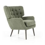 Groene stoel, 2 jaar oud, onbeschadigd, zachte stof, stevig, Huis en Inrichting, Fauteuils, Ophalen, Modern en Tijdloos, 75 tot 100 cm