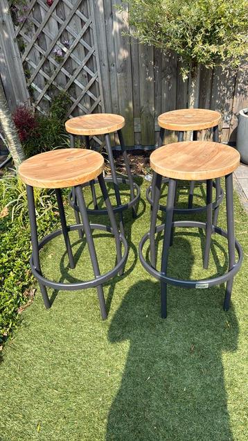 4x Tierra Outdoor barkruk Rustiek antraciet beschikbaar voor biedingen