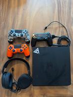 Sony Playstation 4 pro  - incl 3 controllers & headset, Ophalen of Verzenden, Zo goed als nieuw, 1 TB, Pro