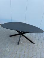 Zwart eiken organische eettafel 230 x 110 cm, Ophalen, Nieuw, 50 tot 100 cm, Vijf personen of meer