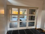 Houten openslaande binnendeuren met glas, Doe-het-zelf en Verbouw, Deuren en Horren, Gebruikt, 120 cm of meer, Binnendeur, Ophalen of Verzenden