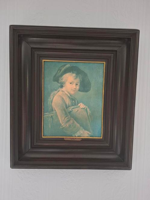 Prachtig schilderij in antieke zwarte lijst, Antiek en Kunst, Kunst | Schilderijen | Klassiek, Ophalen of Verzenden