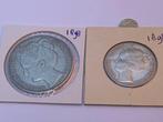 Zilveren rijksdaalder en gulden wilhelmina 1898 kroningsjaar, Postzegels en Munten, Munten | Nederland, Ophalen of Verzenden, Koningin Wilhelmina