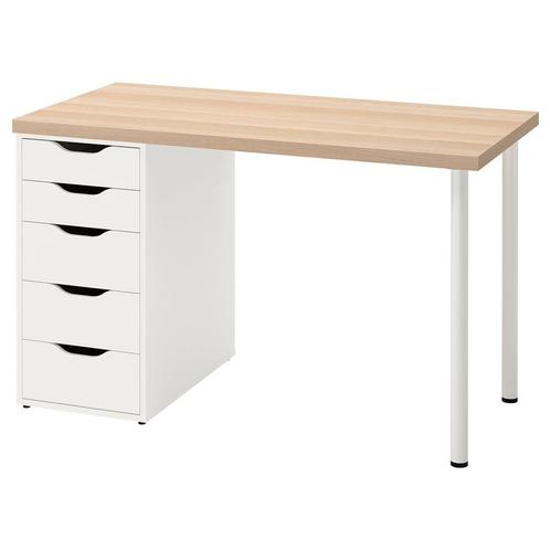 Ikea LAGKAPTEN / ALEX Bureau - Eiken/Wit, Huis en Inrichting, Bureaus, Gebruikt, Bureau, Ophalen