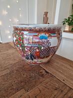 Grote vintage Chinese handbeschilderde kom 1980 Sumatra, Ophalen