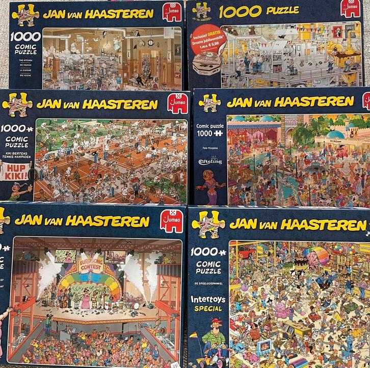 Puzzeltheek Alkmaar - Heel veel Jan van Haasteren!, Hobby en Vrije tijd, Denksport en Puzzels, Zo goed als nieuw, 500 t/m 1500 stukjes