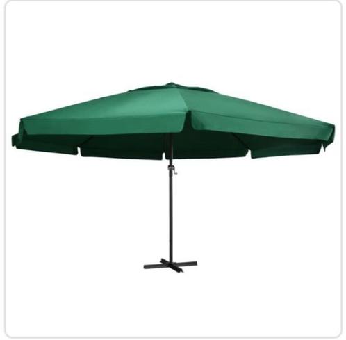 Grote horeca parasol groen zonder reclame, Tuin en Terras, Parasols, Zo goed als nieuw, Waterdicht, Ophalen