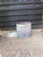 Mooie zinken bloembak, vergrijsd roestig , 10 euro, Overige materialen, Gebruikt, Minder dan 60 cm, Rond