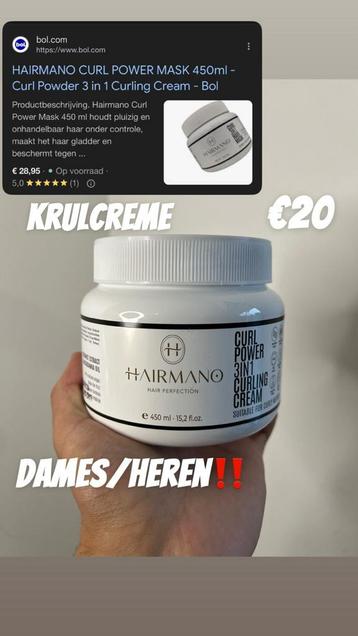 Hairmano Curl Power Mask 450ml beschikbaar voor biedingen