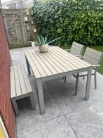 Grijze gebruikte tuinset, Tuin en Terras, Tuinsets en Loungesets, Ophalen, 4 zitplaatsen, Kunststof, Gebruikt