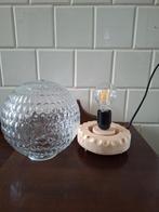 Retro vintage tafellampje, unieke lamp, glazen bol, Huis en Inrichting, Lampen | Tafellampen, Minder dan 50 cm, Gebruikt, Ophalen of Verzenden