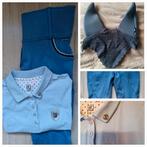 Mooie blauwe set broek, oornetje, polo, Ophalen of Verzenden