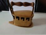 Vintage koperen strijkijzer met houten handgreep 18x9x16.5cm, Ophalen of Verzenden, Koper