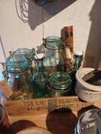 Franse Groene Weckpotten/ Oud Margarine kist., Antiek en Kunst, Curiosa en Brocante, Ophalen of Verzenden
