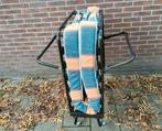 Bed,Logeerbed,inklapbed,180x75,Matras,Geel,Blauw,Vouwbed,bed, Huis en Inrichting, Ophalen, 190 cm of minder, Zo goed als nieuw